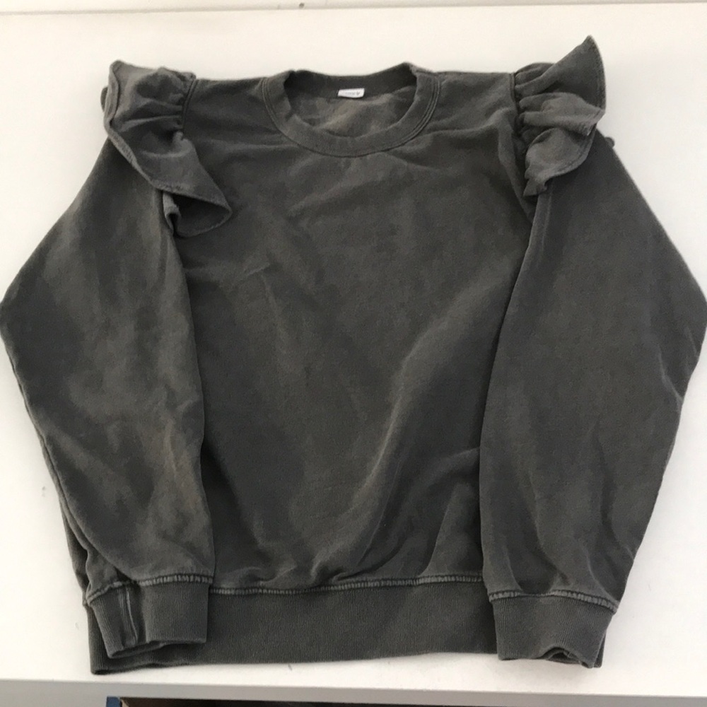 Clare V Ruffle Shoulder Sweatshirt